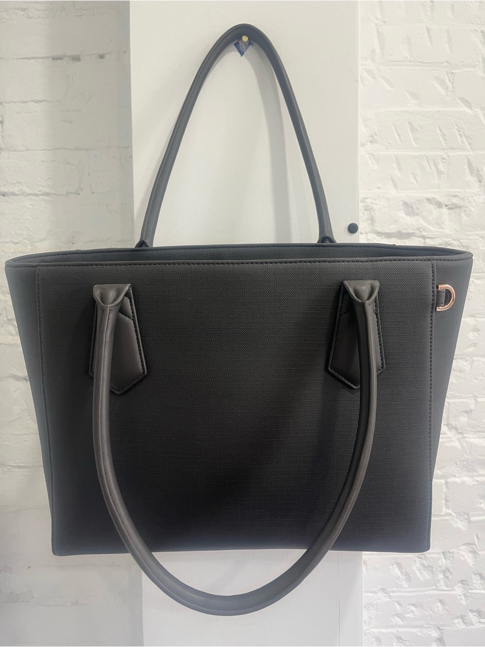 Dagne Dover Gray Tote with Rose Gold Accent